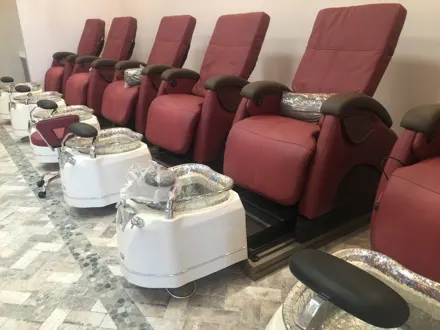 The salon floor on a quiet morning