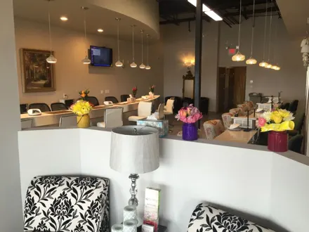 Manicure tables set for the day's guests