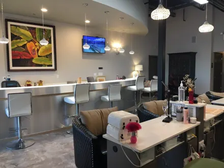 Marble and gold at the manicure bar