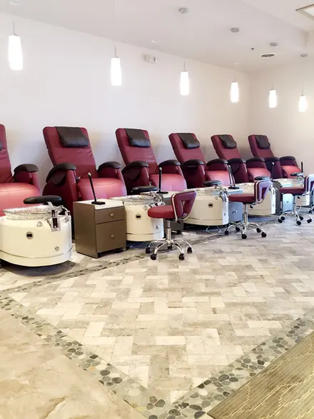 Massage recliners lined up and ready
